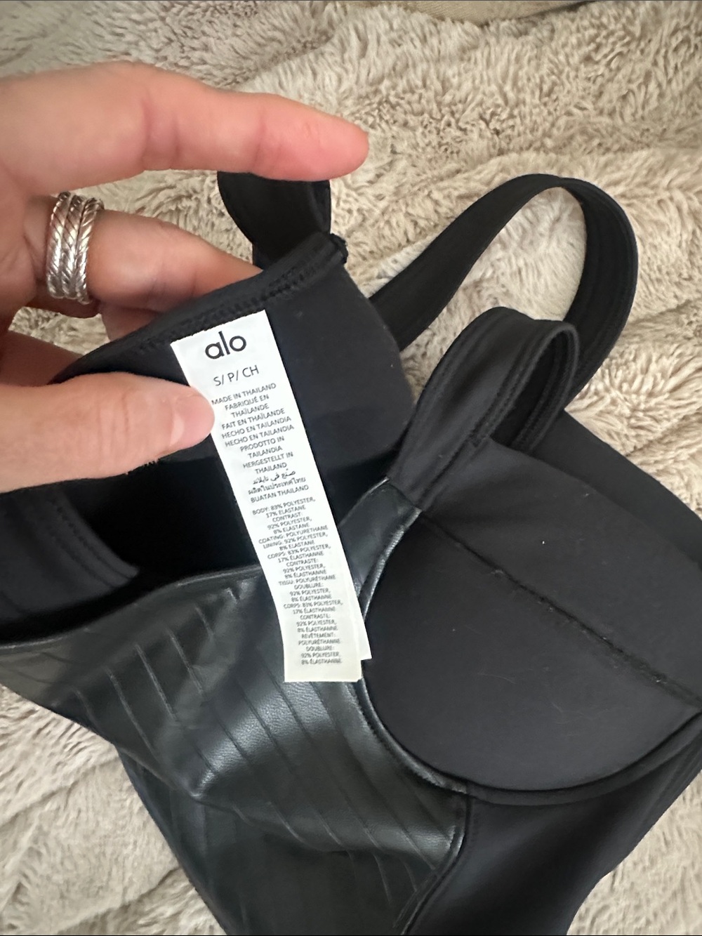 Alo Yoga Longline Winter Warm Cropped SuperMoto Tank Top in Black S NWOT - Picture 7 of 7